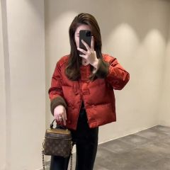 MODX香港潮牌新中式中国风红色棉服外套女2024新款冬季唐装年轻款高端 图片色外套 M